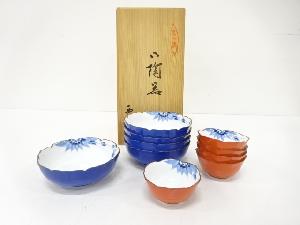 有田焼　西山造　染付　菊　親子鉢　5客揃